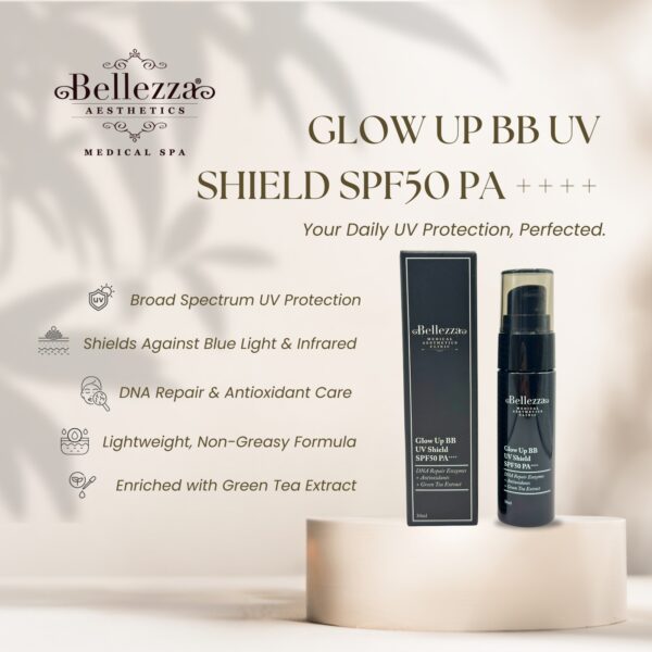 Bellezza Aesthetics Glow Up BB UV Shield SPF50 PA ++++ - Image 2